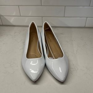White pointed flats